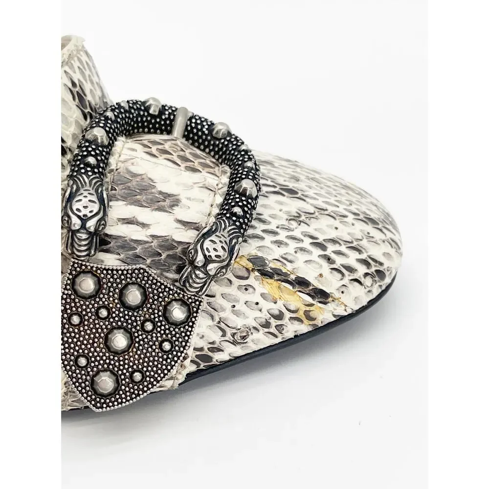 Gucci Resort 2017 Runway Genuine Snakeskin Queercore Triple Strap Heels IT 37